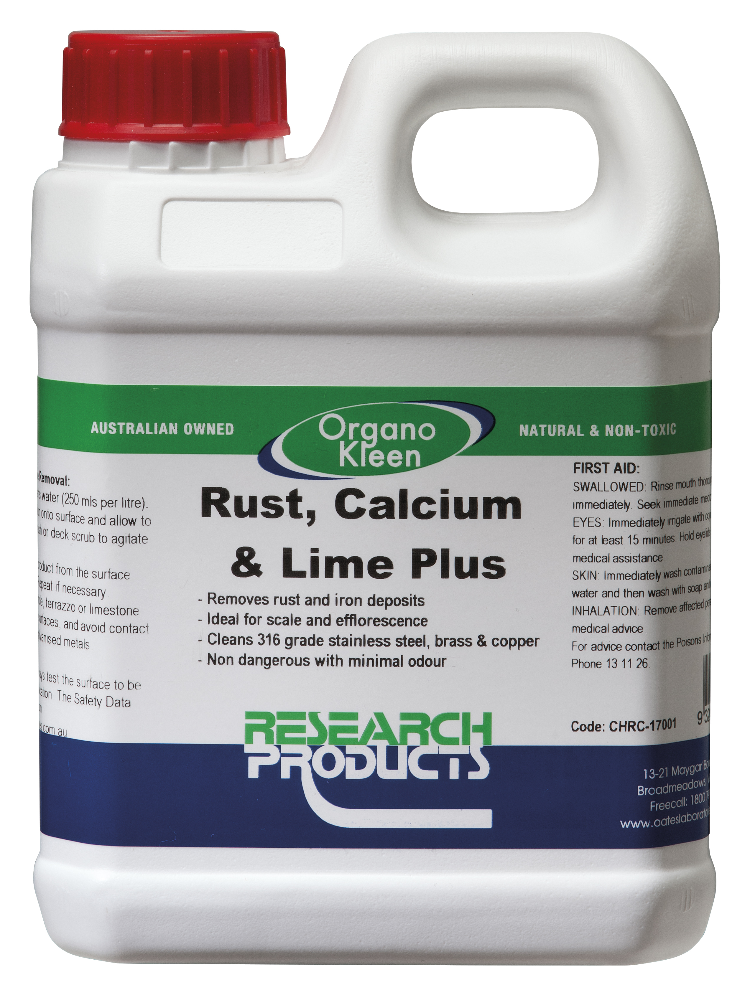 Research Rust Calcium Lime Plus Bore and Hard Water Stain Remover 1L