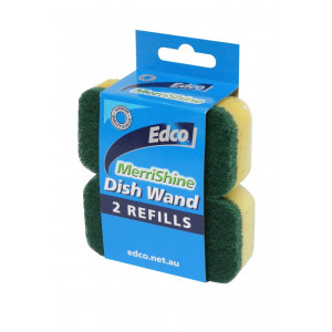 Edco Merrishine Dishwand Sponge Scour Refills Packet of 2
