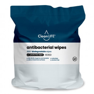 CleanLIFE Antibacterial Gym Wipes Roll of 800 (Alcohol Free)