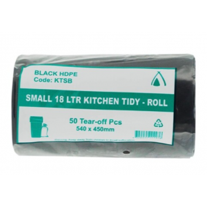 Bin Liners on Rolls Black 18L Carton of 1000