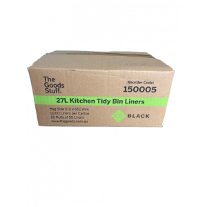 Bin Liners on Rolls Black 27L Carton of 1000
