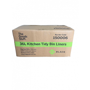 Bin Liners on Rolls Black 36L Carton of 1000