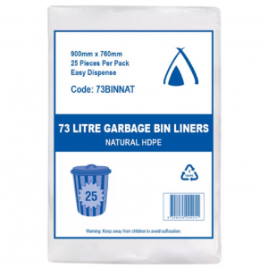 Bin Liners Medium Duty Clear 72L Carton of 250