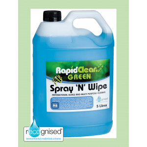 Rapid Green Antibacterial Spray and Wipe 5L