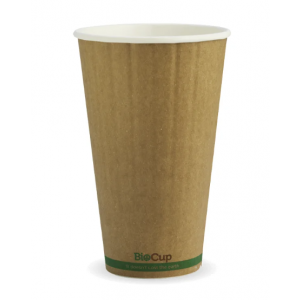 BioPak Compostable Kraft Double Wall Cup 16oz (460ml) 90mm Diameter Carton of 600