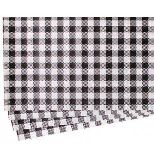 Checkered Gingham Grease Proof Paper Black & White 320x200mm Pack of 500