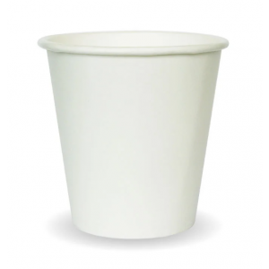 BioPak Compostable White Single Wall Cup 6oz (230ml) 80mm Diameter Carton of 1000