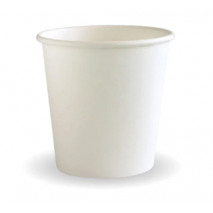 BioPak Compostable White Single Wall Cup 4oz (120ml) 63mm Diameter Carton of 2000