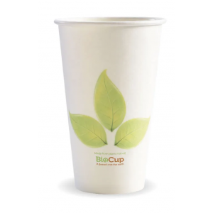 BioPak Leaf Single Wall BioCup 510ml/16oz (90mm) Carton of 1000