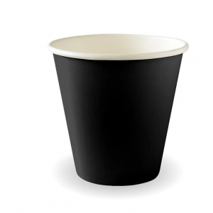 BioPak Black Single Wall BioCup 280ml/8os (90mm) Carton of 1000