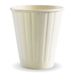 BioPak White Double Wall BioCup 295ml/8oz (90mm) Carton of 1000