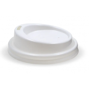  BioPak White PS Sipper BioCup Lid 63mm / 4oz Carton of 1000