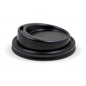 BioPak Black PS Sipper BioCup Lid 63mm / 4oz Carton of 1000