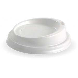 BioPak Small White PS BioCup Lid 80mm Carton of 1000