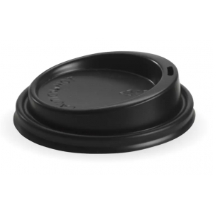 BioPak Large PS BioCup Lid 90mm Black Carton Of 1000