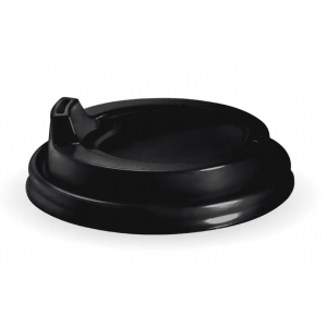 BioPak Large PS Sipper BioCup Lid 90mm Black Carton Of 1000