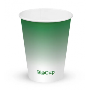 BioPak Cold Paper BioCup 280ml / 8oz (80mm) Green Carton Of 1000