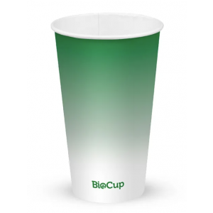 BioPak Cold Paper BioCup 500ml / 16oz (90mm) Green Carton Of 1000