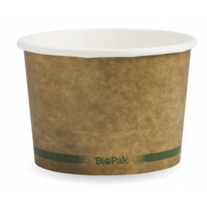 BioPak BioBowl 550ml / 16oz Kraft Carton Of 500