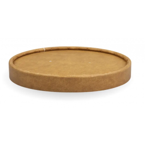 BioPak BioBowl Paper Lid 430-950ml / 12-32oz Kraft Carton Of 500