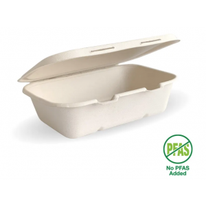 BioPak Clamshell 20x15x5cm / 7.5x5x1.9in Natural Plant Fibre Carton Of 300