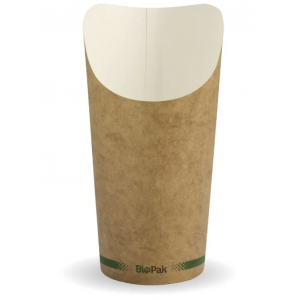BioPak Paper Chip BioCup Large Kraft Carton Of 500