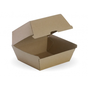 BioPak BioBoard Burger Box Large Kraft Carton Of 150