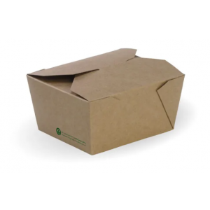 BioPak BioBoard Lunch Box Small Kraft Carton Of 200