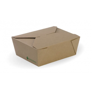 BioPak BioBoard Lunch Box Medium Kraft Carton Of 200