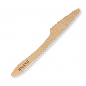 BioPak Coated Wood Knife 19cm Carton of 1000