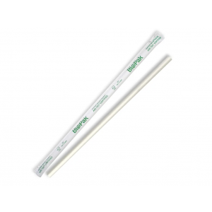 BioPak Individually Wrapped Regular BioStraws 6mm White Carton of 2500