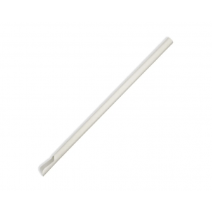 BioPak Individually Wrapped Spoon Straw 8mm White Carton of 3000