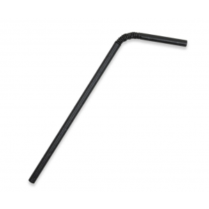 BioPak Regular Bendy BioStraw 6mm Black Carton of 2500
