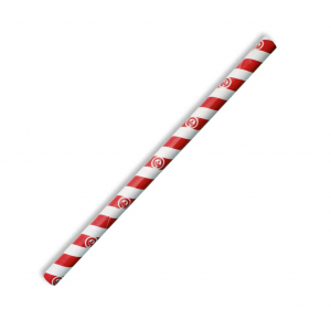 BioPak Jumbo BioStraw 10mm Red Stripe Carton of 2500