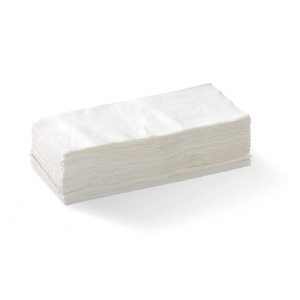 BioPak Lunch Napkin 1/8 Fold 2 Ply White Carton of 2000