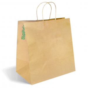 BioPak Jumbo Twist Handle Paper Bags 355x220x370mm Carton of 150