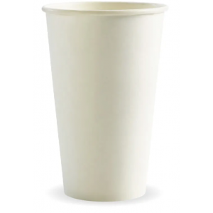 BioPak White Single Wall BioCup 510ml / 16oz (90mm) Carton Of 1000