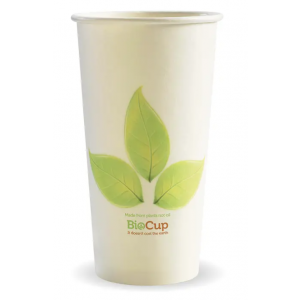 BioPak Single Wall BioCup 595ml / 20oz (90mm) Leaf Carton Of 500