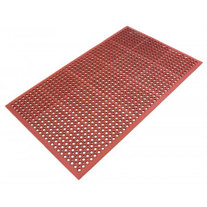 Safety Cushion Grease Proof Rubber Mat Terracotta 900 x 1500mm