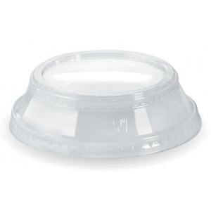 BioPak Biocup Raised Flat No Hole Clear 300-700ml Lid Carton Of 1000