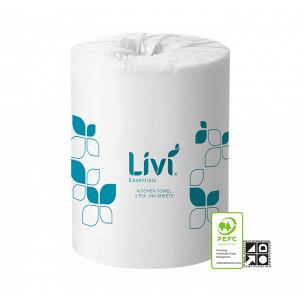 Livi Essentials Kitchen Towel 2Ply 240 Sheet Carton of 12