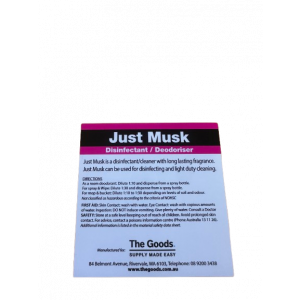 Label For TGS Just Musk Disinfectant Cleaner Deodoriser