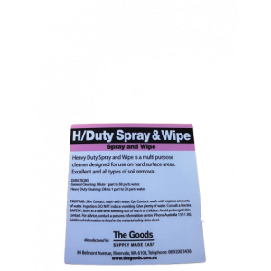 Label For TGS H.D Heavy Duty Spray and Wipe