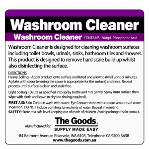 Label For TGS Washroom Cleaner