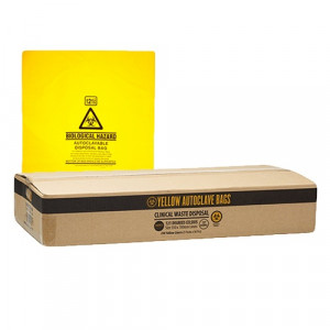 Autoclave Bags 121°C Yellow Printed Medium 700mm x 550mm Carton of 250