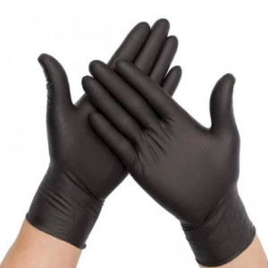 Nitrile Heavy Duty Black Disposable Gloves Powder Free Black Large Box of 100