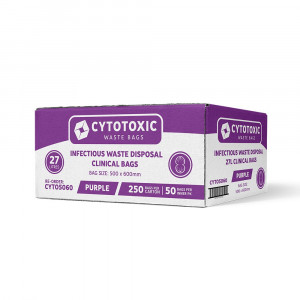 Cytotoxic Waste Bags Purple 600mm x 500mm Carton of 250 Carton of 250