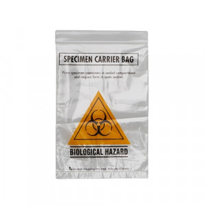 Specimen Carrier Bag Clear 165mm x 165mm Carton of 1000