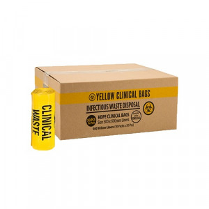 Clinical Waste Bags Yellow 600mm x 500mm Carton of 500