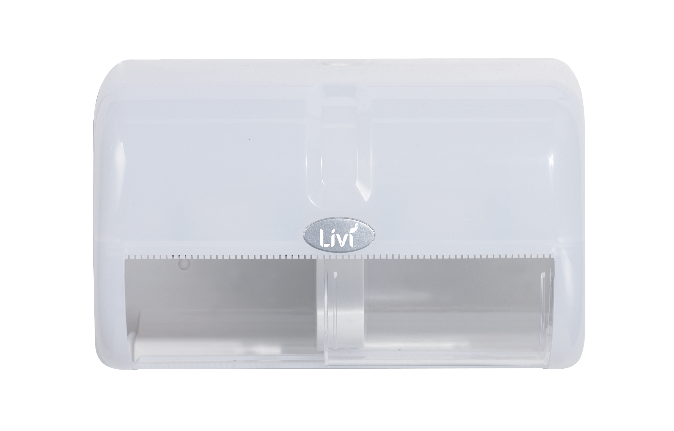 Livi Horizontal Twin Toilet Paper Dispenser White Pearl